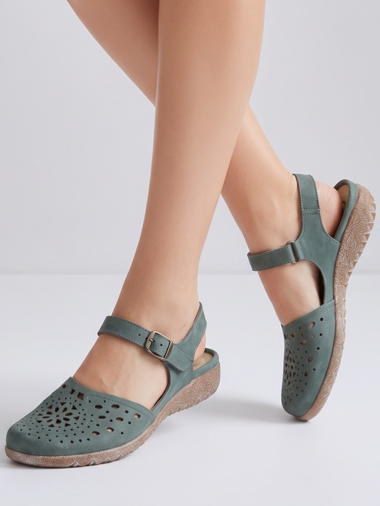 Naot Shoes - Naot Arataki Closed Toe Leather Slingback Sandals granola cottagecore Sea Green